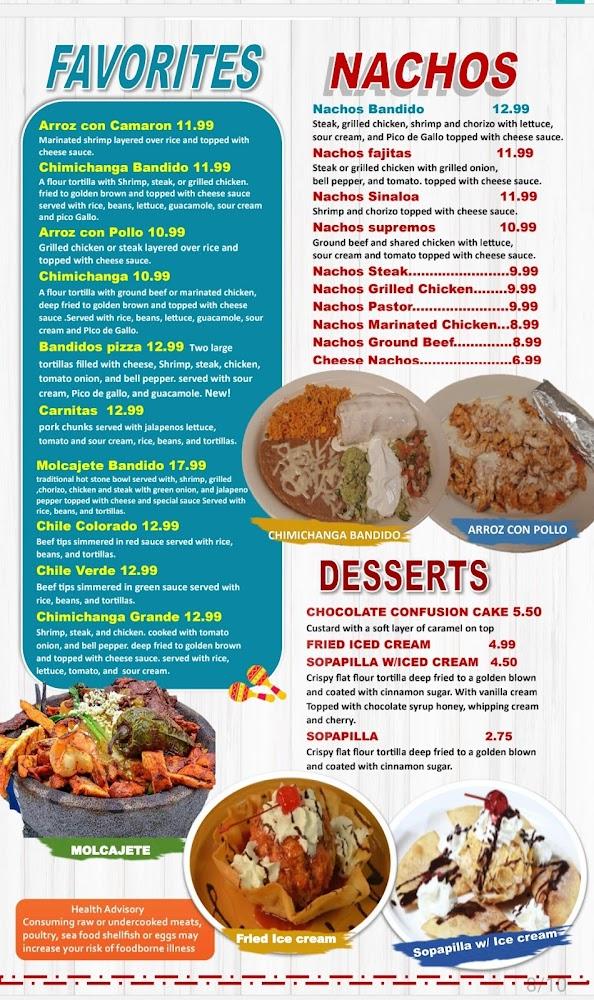 Bandidos Grill & Cantina Kokomo Menu image 1